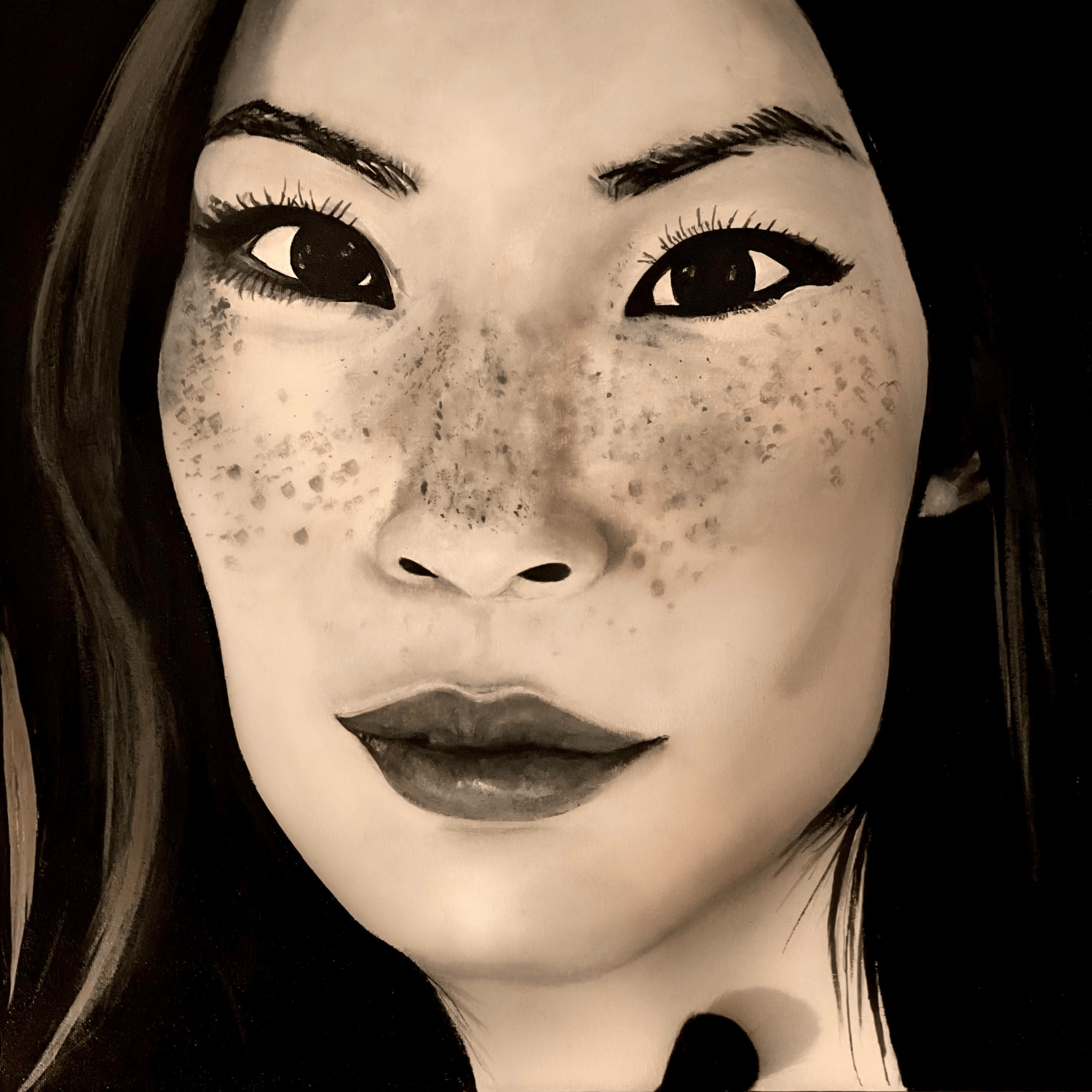 Portrait-Noir et Blanc-Lucy Liu