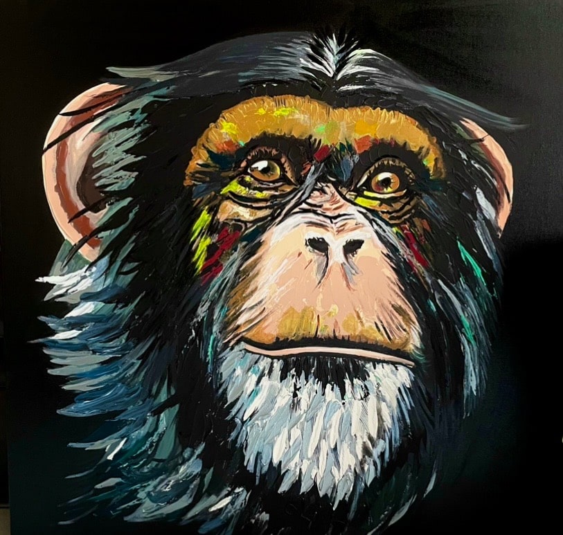 Tableau jungle - Singe portrait